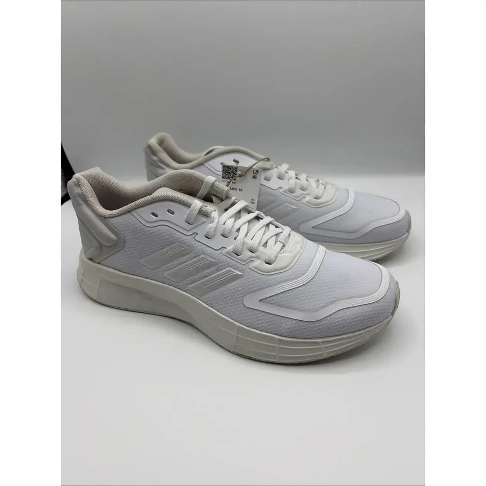 adidas Duramo 10 Men's White Low Top Lace-Up Athletic Sneakers Solid US Sz 10 D